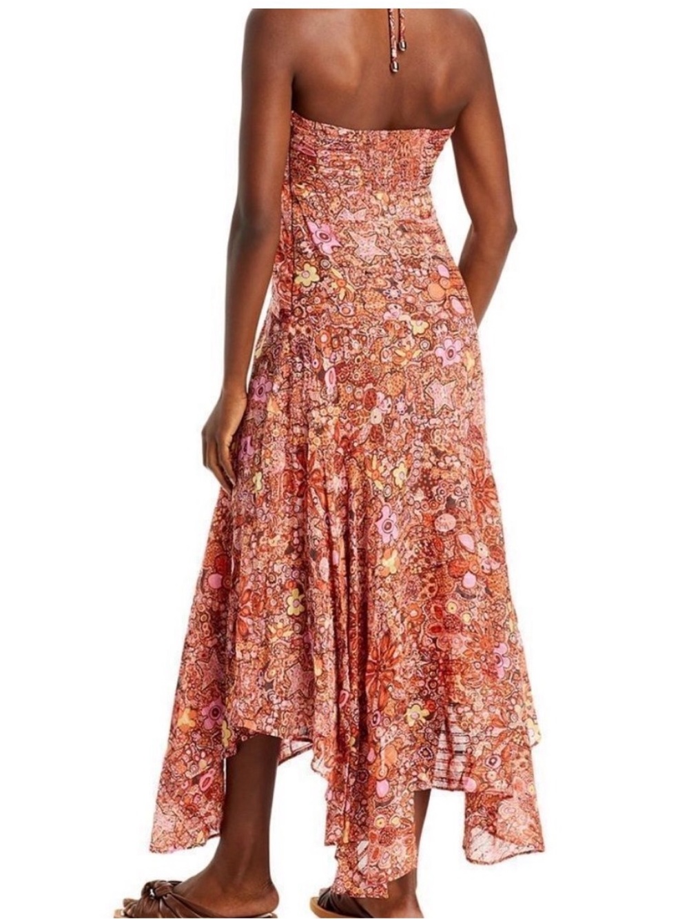 A.L.C. Halter Maxi Dress in Rust Floral - Picture 4 of 6